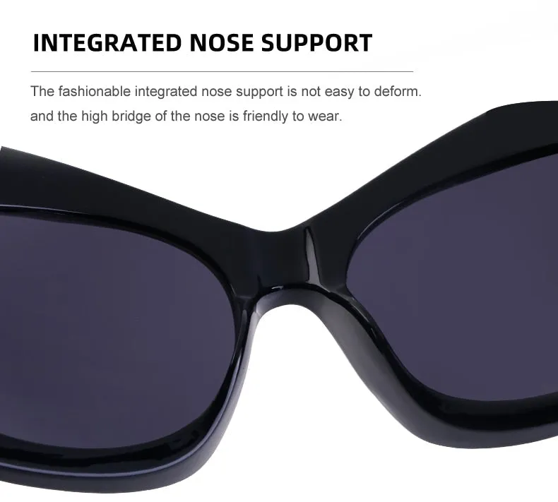 Unisex Punk Luxury Gradient UV400 Shades Rectangle Eyewear Sunglasses