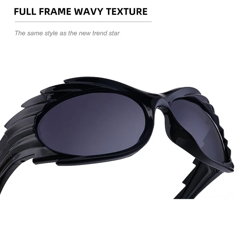 Unisex Punk Luxury Gradient UV400 Shades Rectangle Eyewear Sunglasses