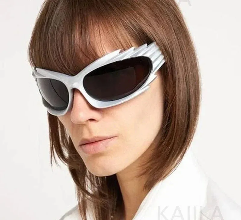 Unisex Punk Luxury Gradient UV400 Shades Rectangle Eyewear Sunglasses