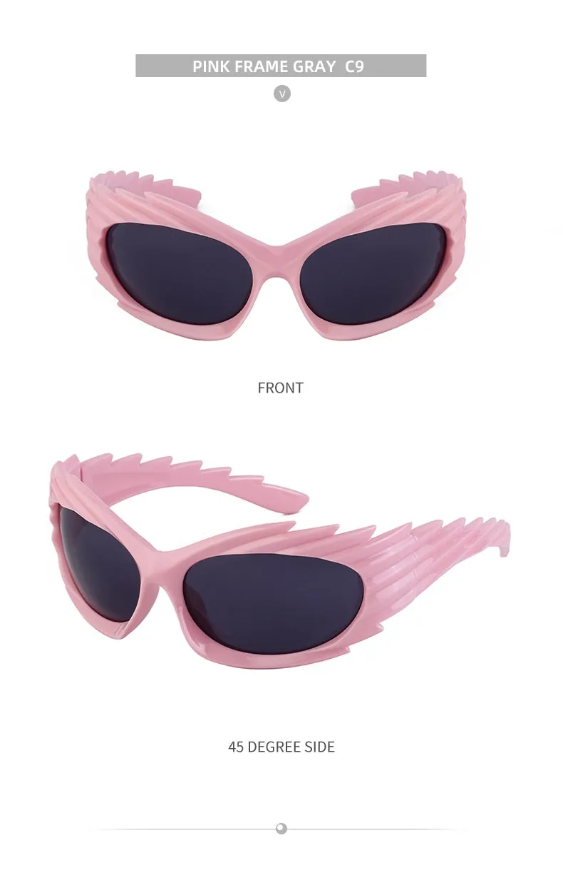 Unisex Punk Luxury Gradient UV400 Shades Rectangle Eyewear Sunglasses
