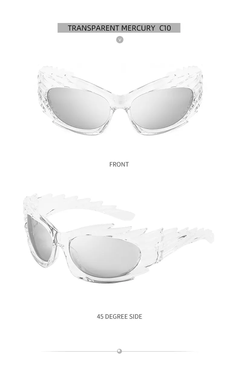 Unisex Punk Luxury Gradient UV400 Shades Rectangle Eyewear Sunglasses