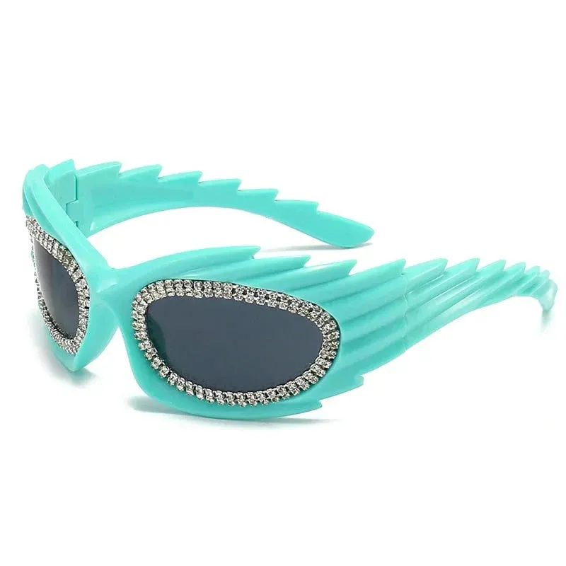 Unisex Punk Luxury Gradient UV400 Shades Rectangle Eyewear Sunglasses