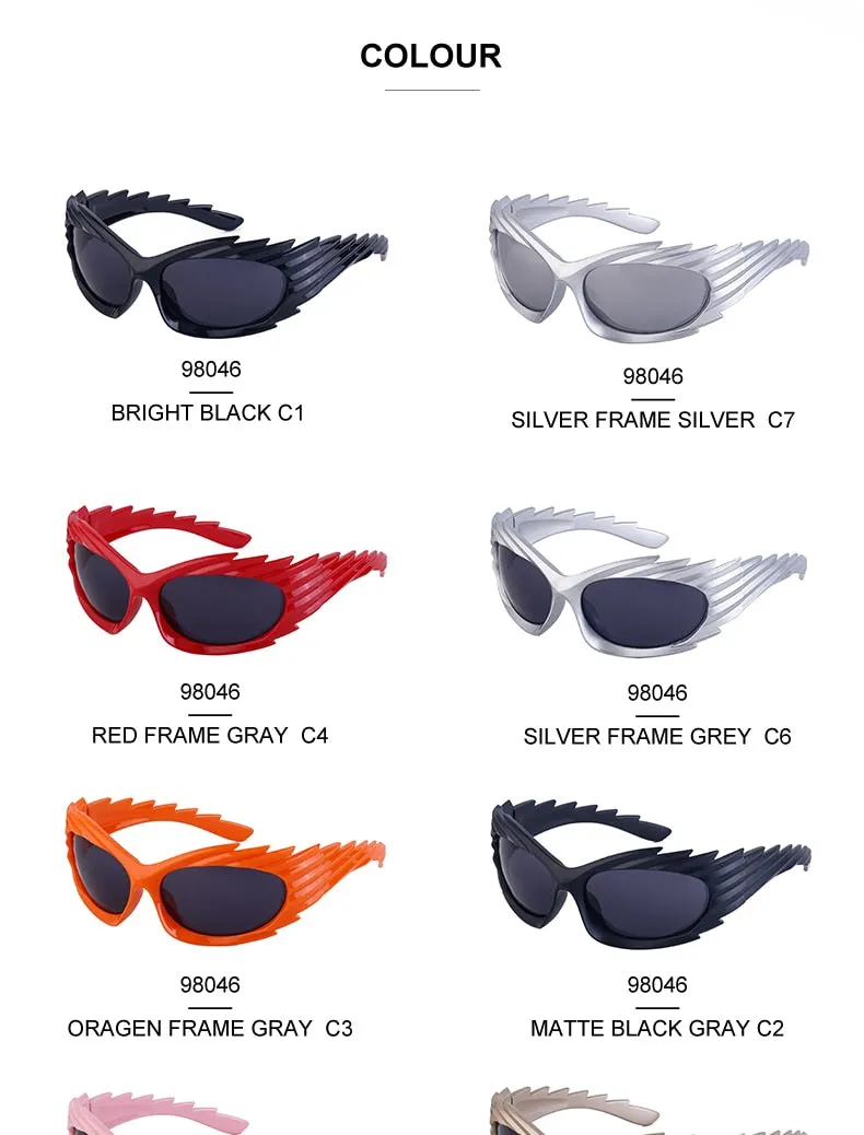 Unisex Punk Luxury Gradient UV400 Shades Rectangle Eyewear Sunglasses