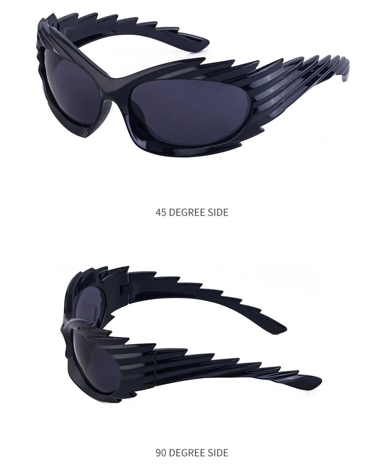 Unisex Punk Luxury Gradient UV400 Shades Rectangle Eyewear Sunglasses