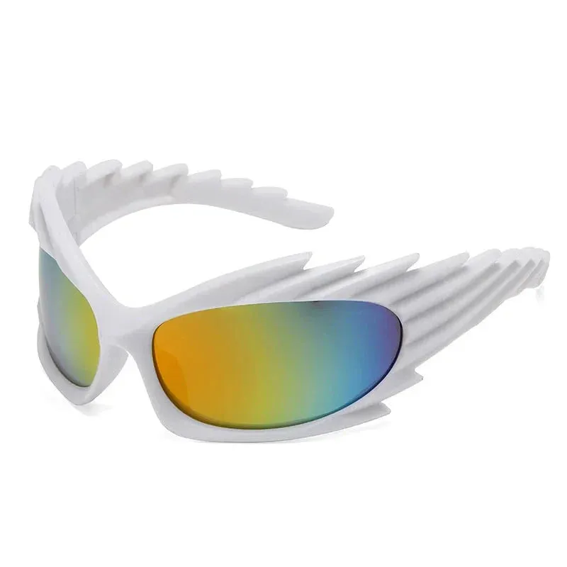 Unisex Punk Luxury Gradient UV400 Shades Rectangle Eyewear Sunglasses