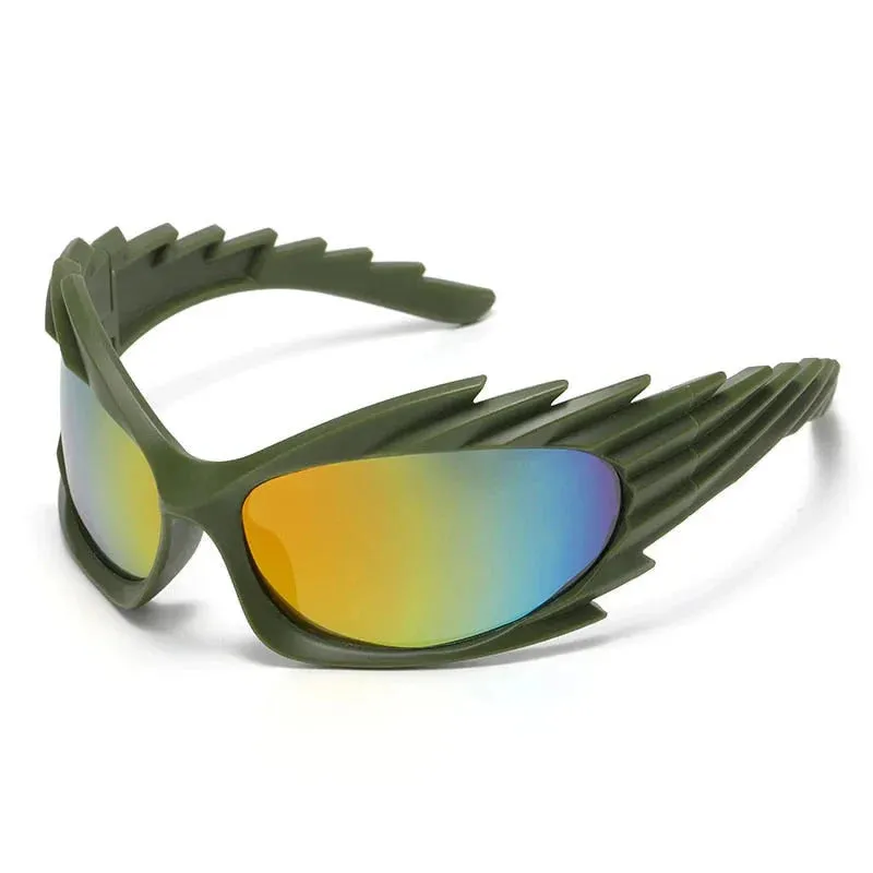 Unisex Punk Luxury Gradient UV400 Shades Rectangle Eyewear Sunglasses