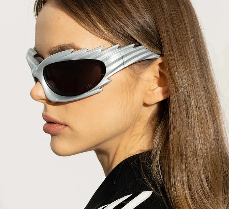 Unisex Punk Luxury Gradient UV400 Shades Rectangle Eyewear Sunglasses
