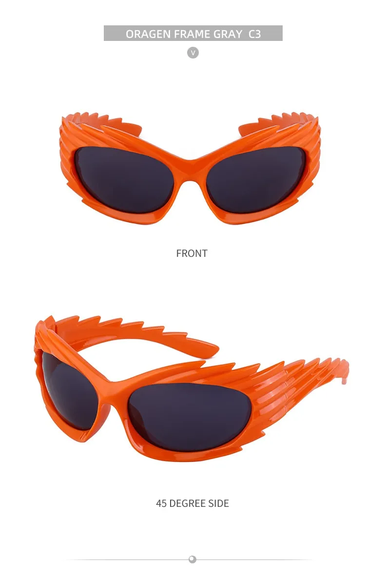 Unisex Punk Luxury Gradient UV400 Shades Rectangle Eyewear Sunglasses