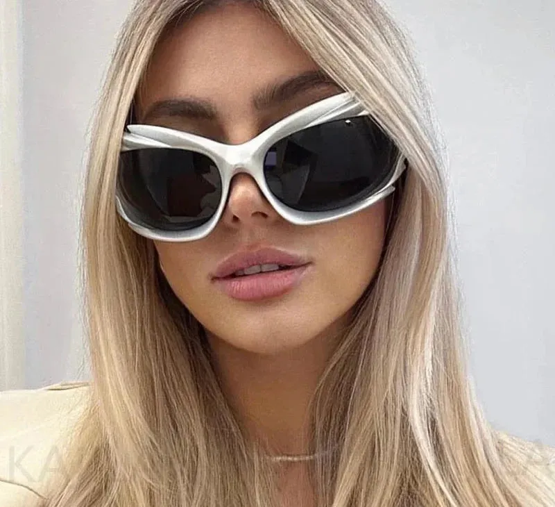 Unisex Punk Luxury Gradient UV400 Shades Rectangle Eyewear Sunglasses