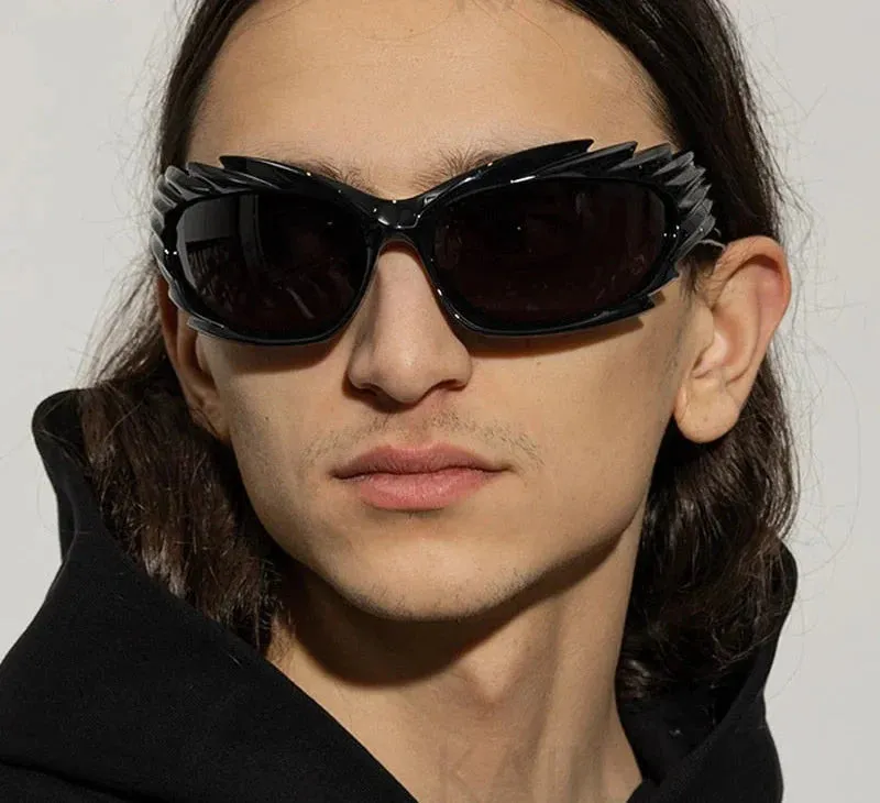 Unisex Punk Luxury Gradient UV400 Shades Rectangle Eyewear Sunglasses