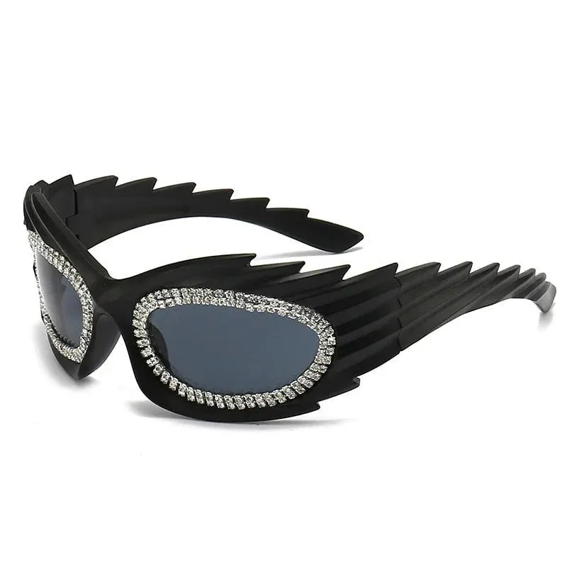 Unisex Punk Luxury Gradient UV400 Shades Rectangle Eyewear Sunglasses