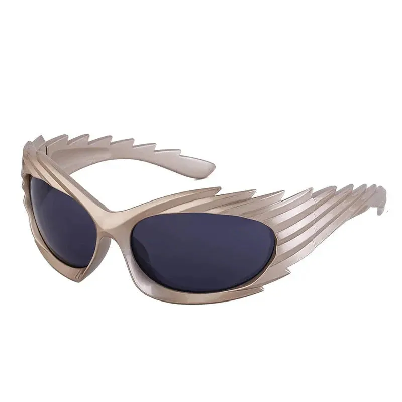 Unisex Punk Luxury Gradient UV400 Shades Rectangle Eyewear Sunglasses