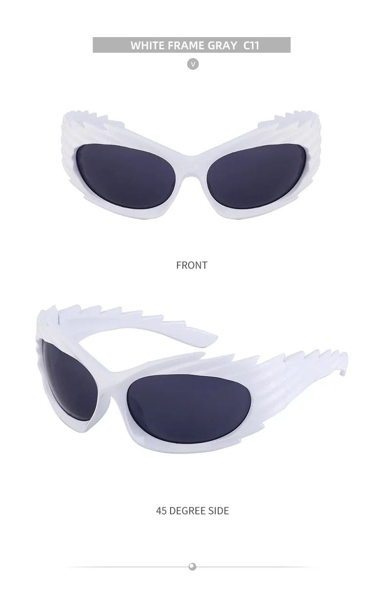 Unisex Punk Luxury Gradient UV400 Shades Rectangle Eyewear Sunglasses