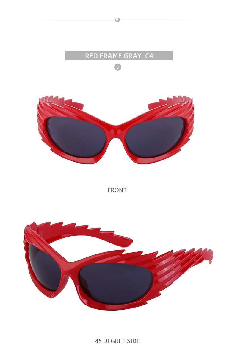 Unisex Punk Luxury Gradient UV400 Shades Rectangle Eyewear Sunglasses
