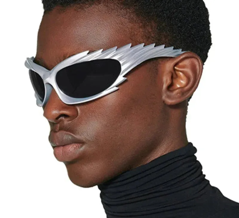 Unisex Punk Luxury Gradient UV400 Shades Rectangle Eyewear Sunglasses