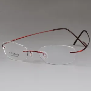 Unisex Rimless Eyeglasses Titanium Frame 8007
