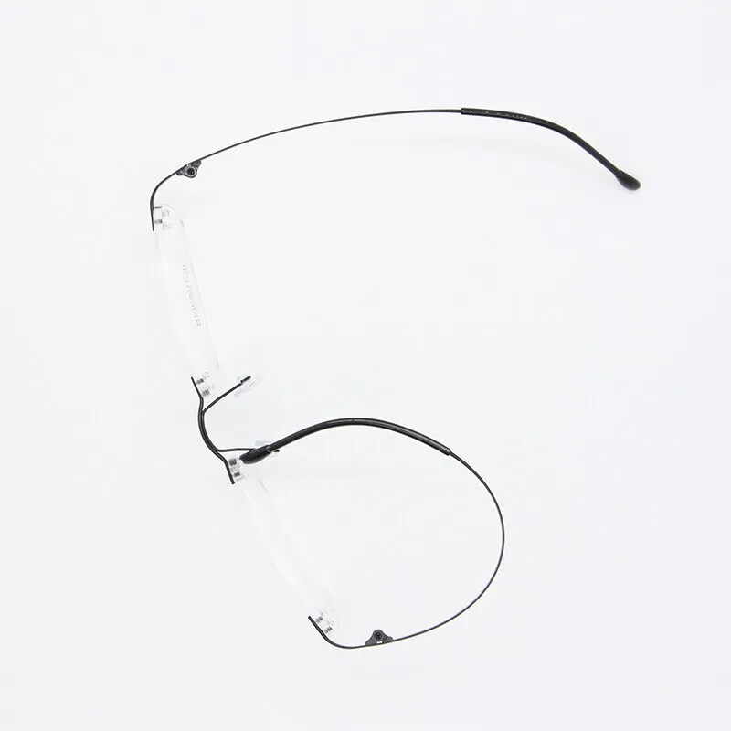 Unisex Rimless Titanium Frame Eyeglasses Customizable Lenses 9002