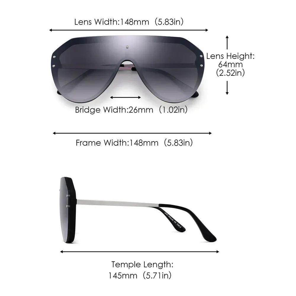 Unisex Shield Sunglasses Oversized Mirror Sunglasses for Women Men UV400