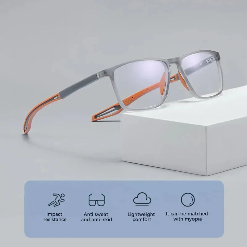 Unisex Ultralight Silicone TR Sports Myopia Glasses Anti Blue Light Men Basketball Anti-Shedding Eyewear Prescription Eyeglasses