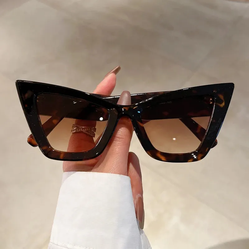 VAIGE Chic Oversized Cat Eye Gradient Sunglasses in Black, Brown, and Tortoise Shell