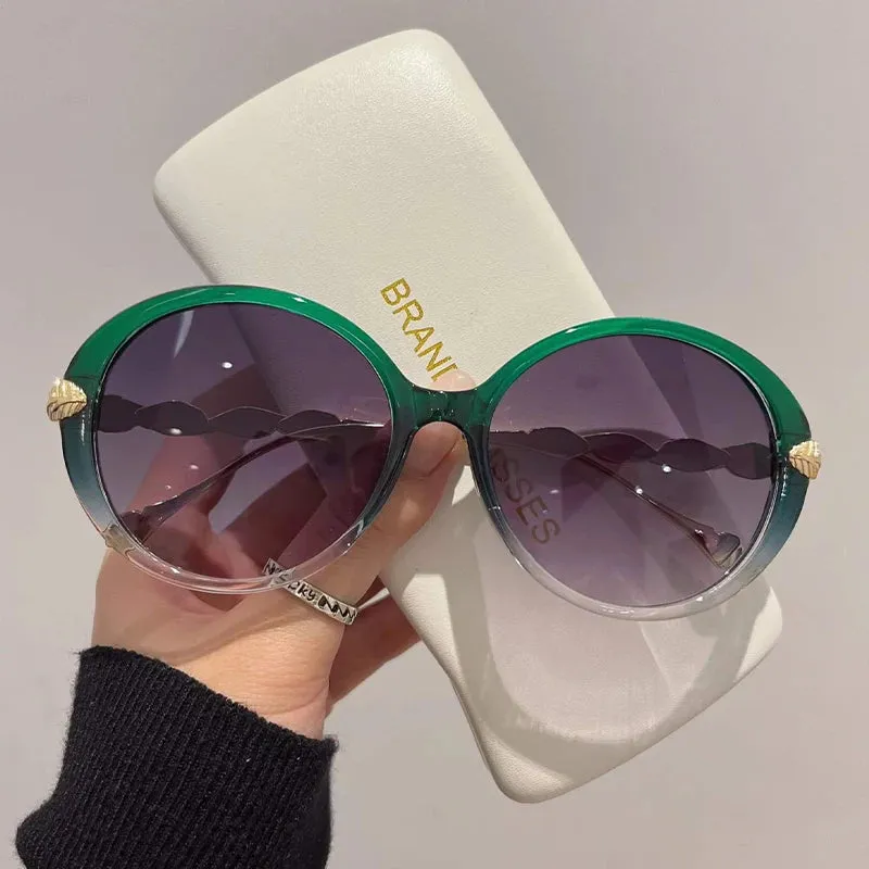 VAIGE Retro Chic Gradient Round Sunglasses in Colorful Hues