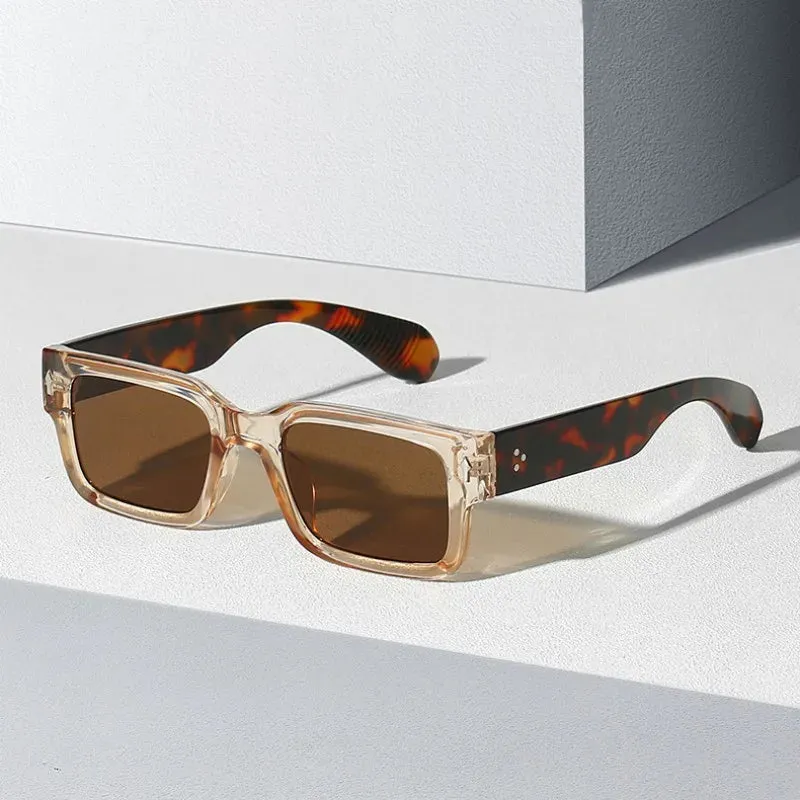 VAIGE Retro Square Sunglasses - Polycarbonate Frame and Lenses, UV400 Protection, 50mm Width, 35mm Height