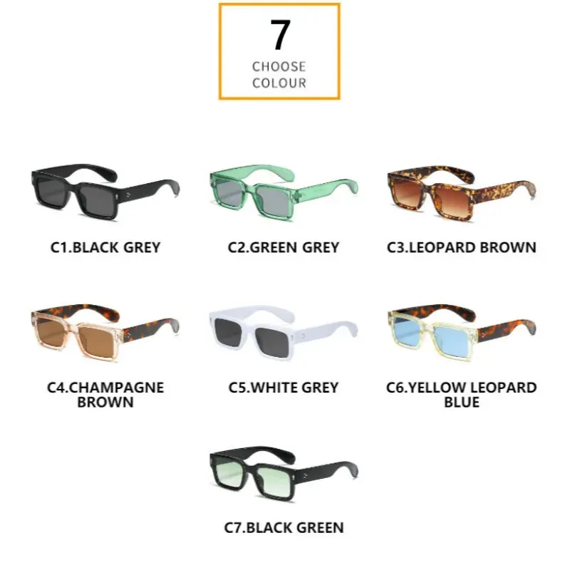 VAIGE Retro Square Sunglasses - Polycarbonate Frame and Lenses, UV400 Protection, 50mm Width, 35mm Height