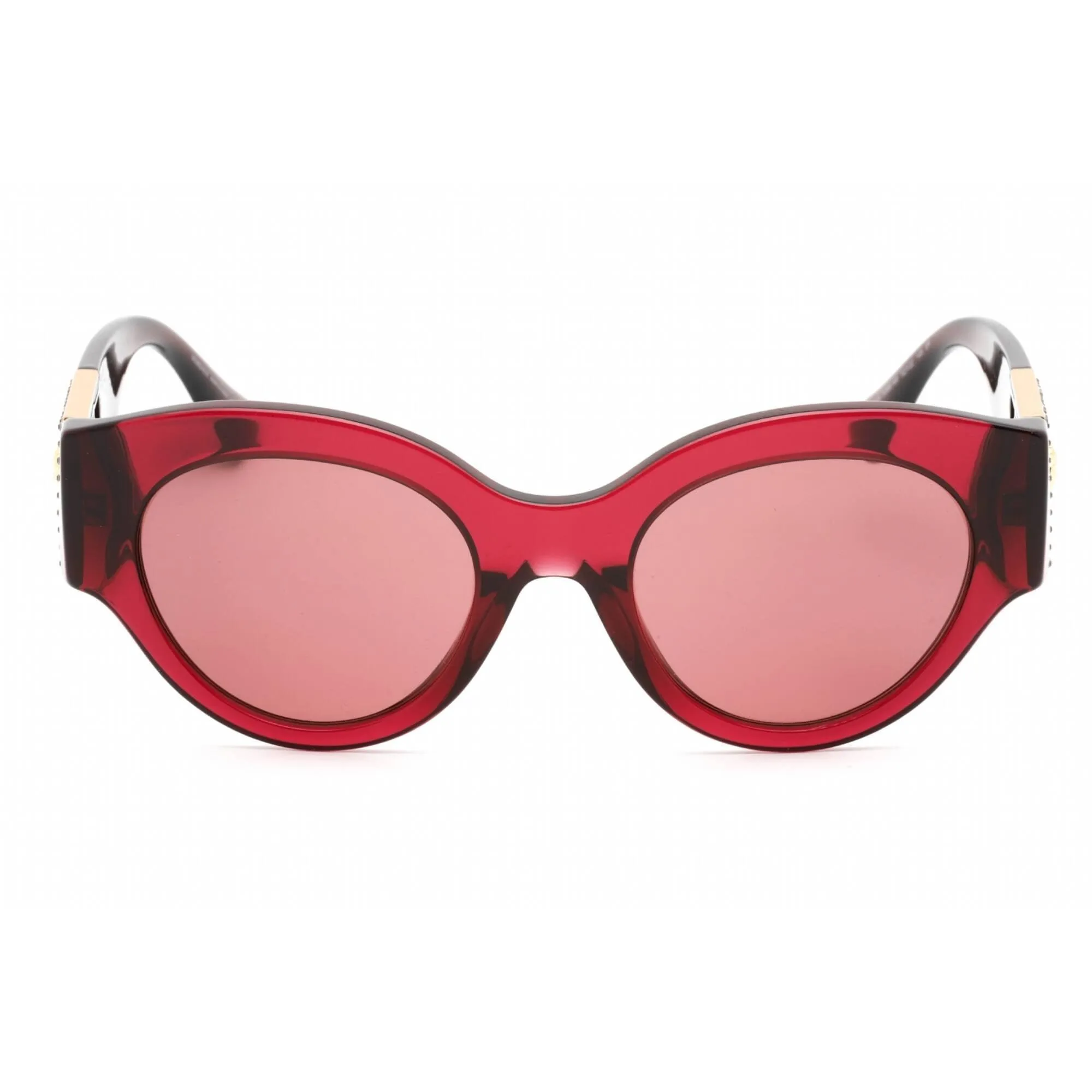 Versace Women's Sunglasses - Transparent Burgundy Plastic Cat Eye | VE4438B 538569