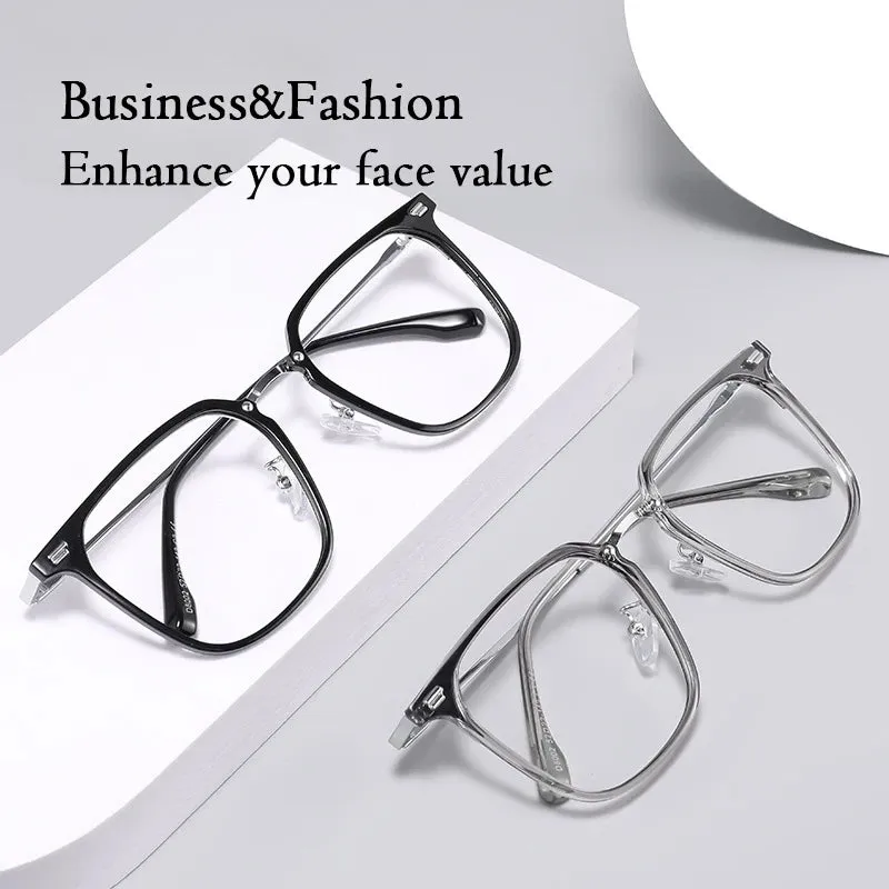 Vicky Unisex Full Rim Square Tr 90 Alloy Reading Glasses 8002