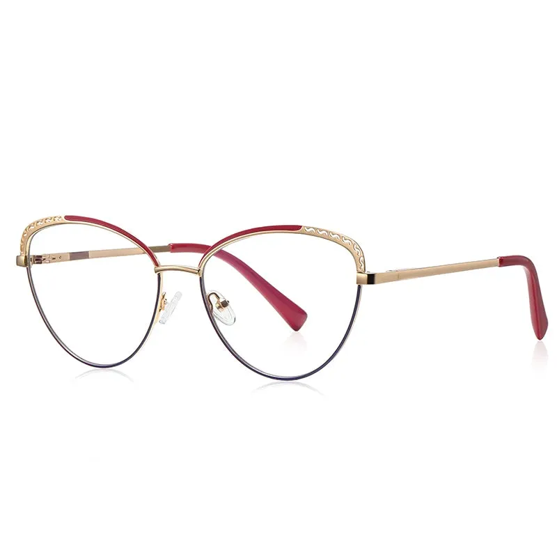 Vicky Unisex Full Rim Tr 90 Stainless Steel Butterfly Reading Glasses 3111