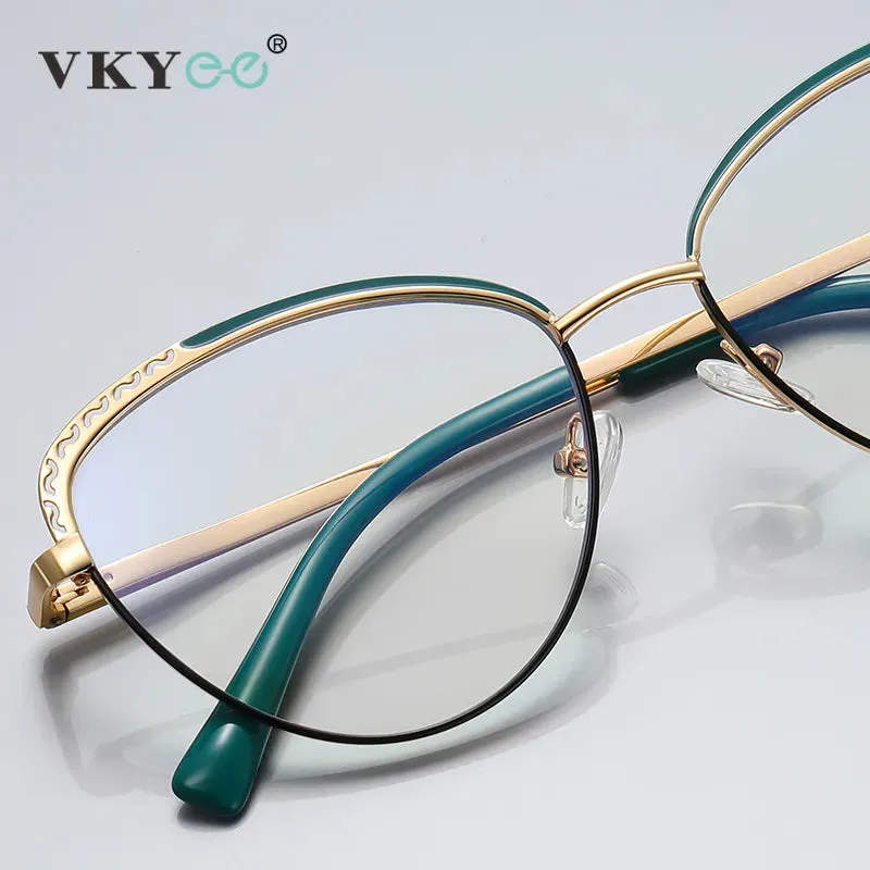 Vicky Unisex Full Rim Tr 90 Stainless Steel Butterfly Reading Glasses 3111