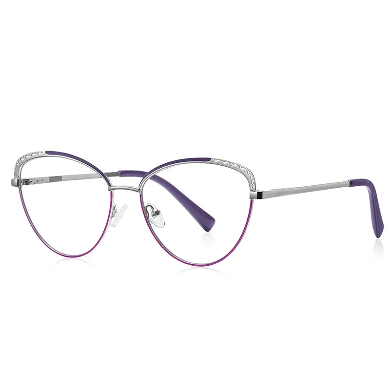 Vicky Unisex Full Rim Tr 90 Stainless Steel Butterfly Reading Glasses 3111