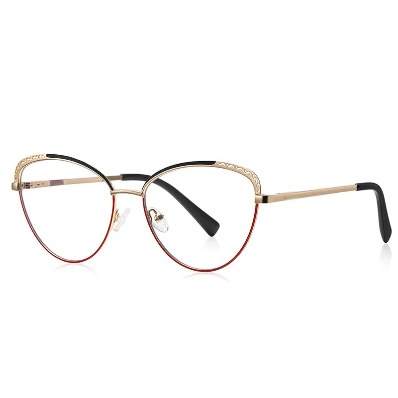 Vicky Unisex Full Rim Tr 90 Stainless Steel Butterfly Reading Glasses 3111