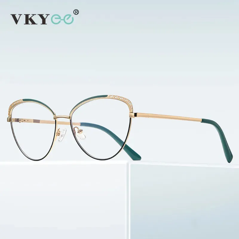 Vicky Unisex Full Rim Tr 90 Stainless Steel Butterfly Reading Glasses 3111