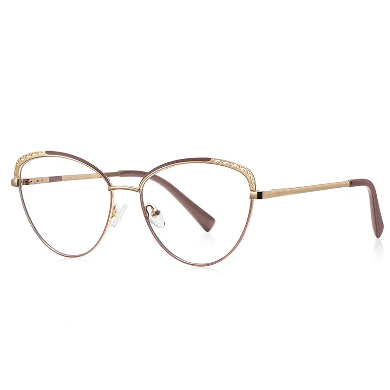 Vicky Unisex Full Rim Tr 90 Stainless Steel Butterfly Reading Glasses 3111