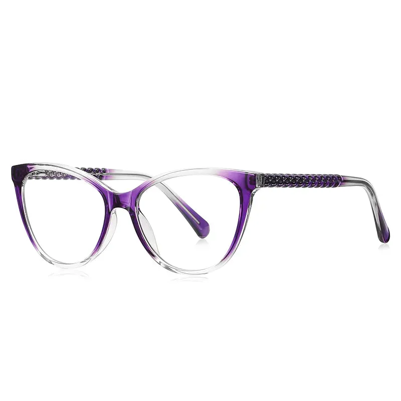 Vicky Unisex Full Rim Tr 90 Stainless Steel Cat Eye Reading Glasses 2136