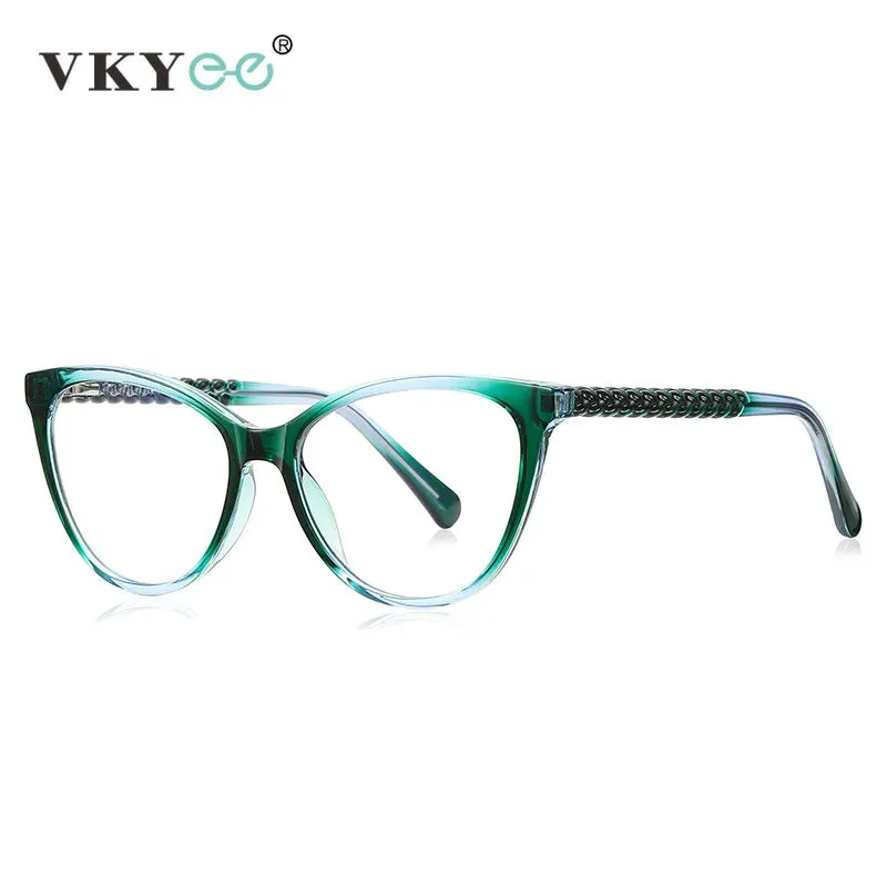 Vicky Unisex Full Rim Tr 90 Stainless Steel Cat Eye Reading Glasses 2136
