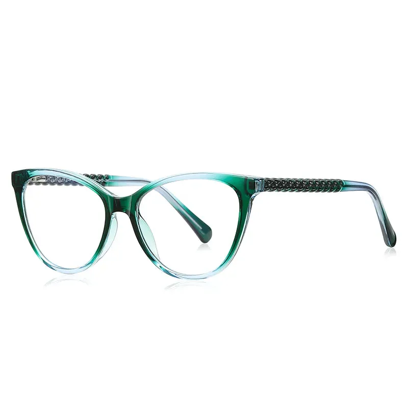 Vicky Unisex Full Rim Tr 90 Stainless Steel Cat Eye Reading Glasses 2136