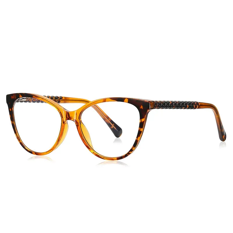 Vicky Unisex Full Rim Tr 90 Stainless Steel Cat Eye Reading Glasses 2136