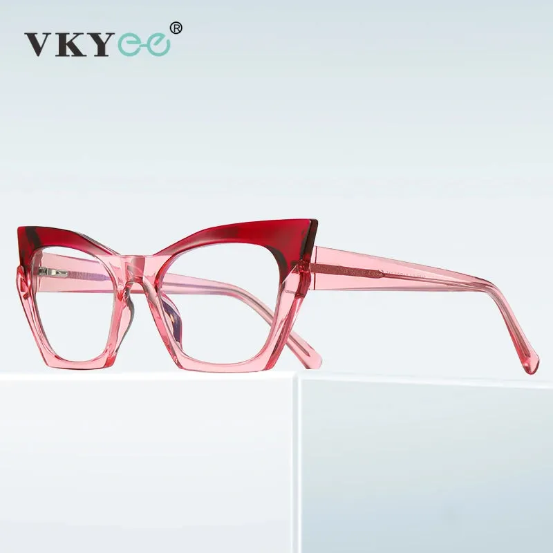 Vicky Unisex Full Rim Tr 90 Titanium Cat Eye Reading Glasses 2158