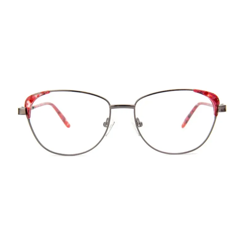 Vicky Women's Full Rim Cat Eye Stainless Steel Acetate Reading Glasses 7359