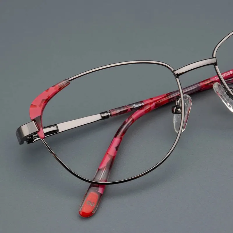 Vicky Women's Full Rim Cat Eye Stainless Steel Acetate Reading Glasses 7359