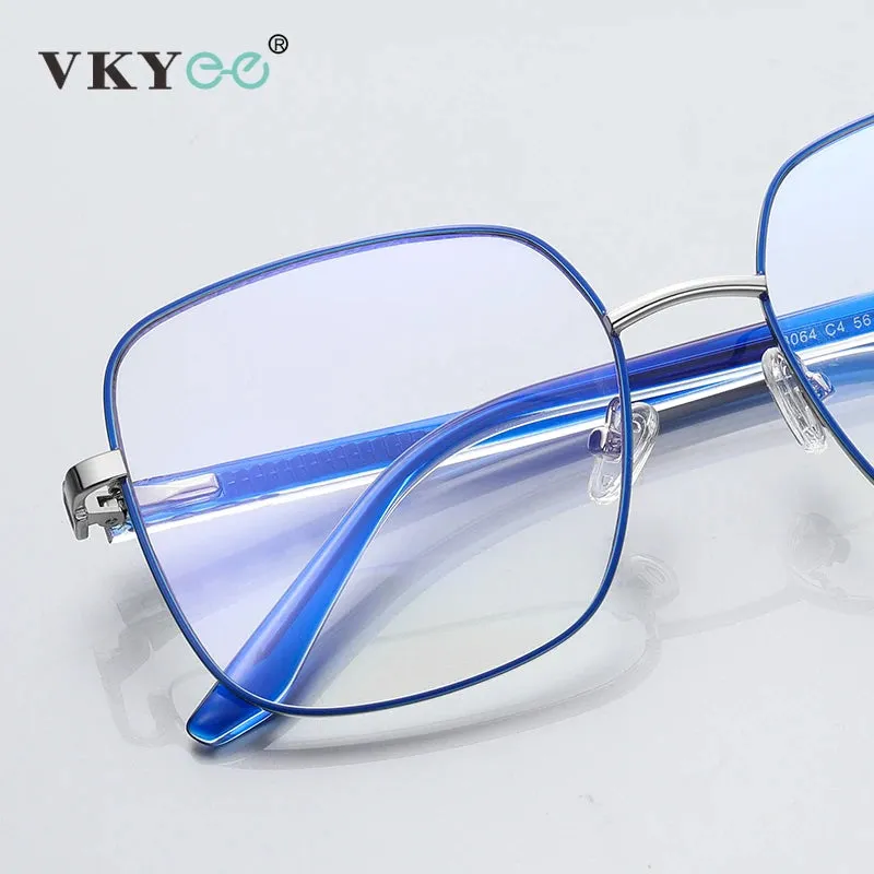 Vicky Women's Full Rim Large Square Alloy Reading Glasses 3064