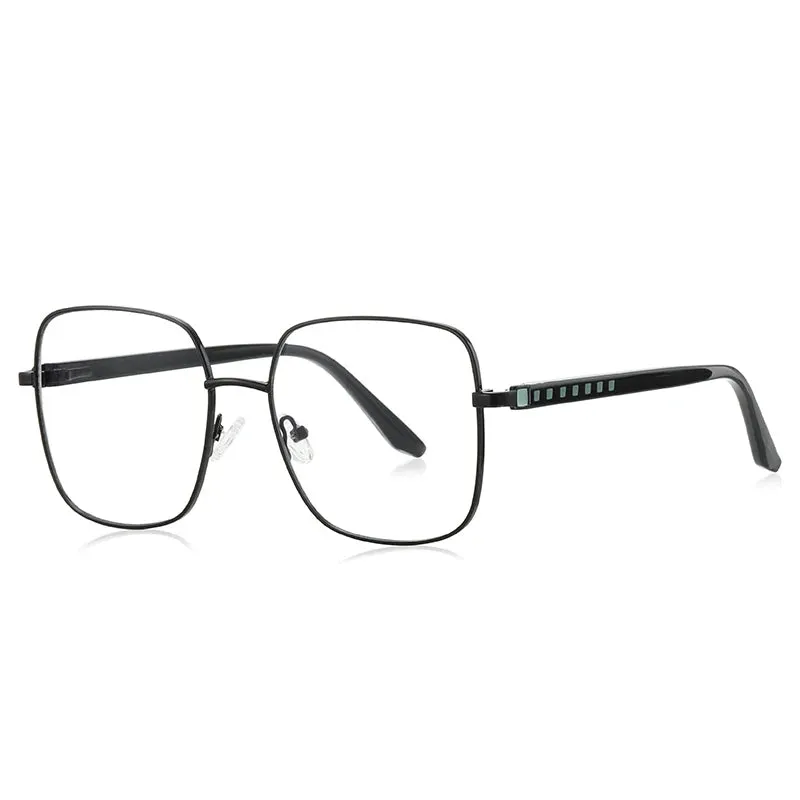 Vicky Women's Full Rim Large Square Alloy Reading Glasses 3064