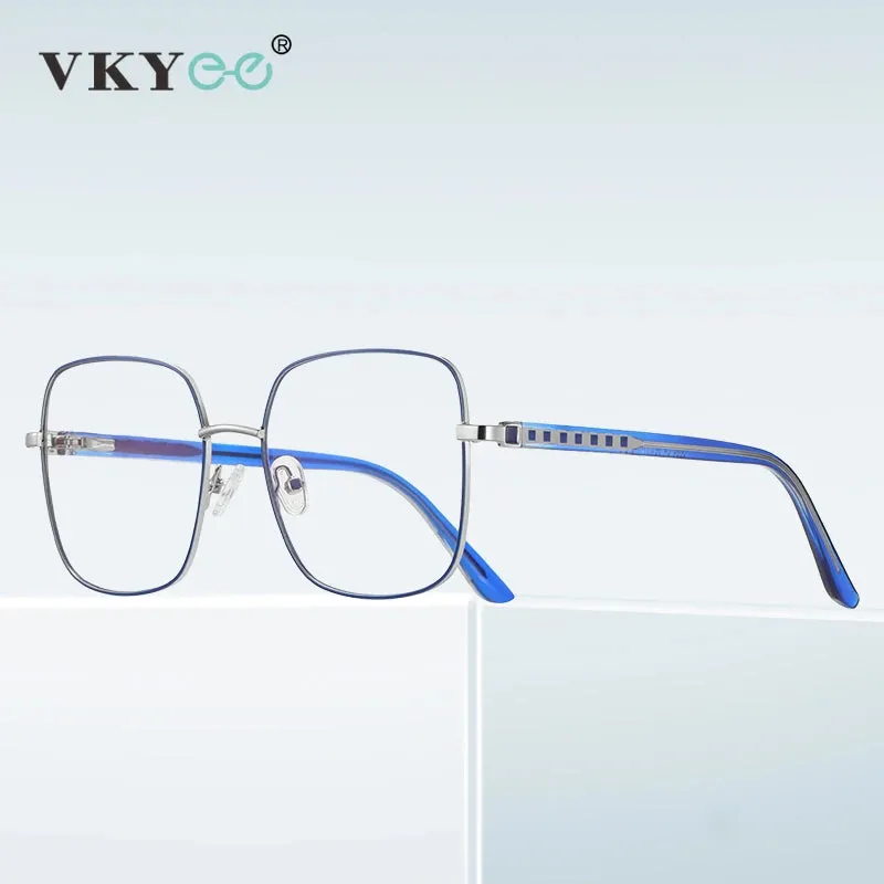 Vicky Women's Full Rim Large Square Alloy Reading Glasses 3064