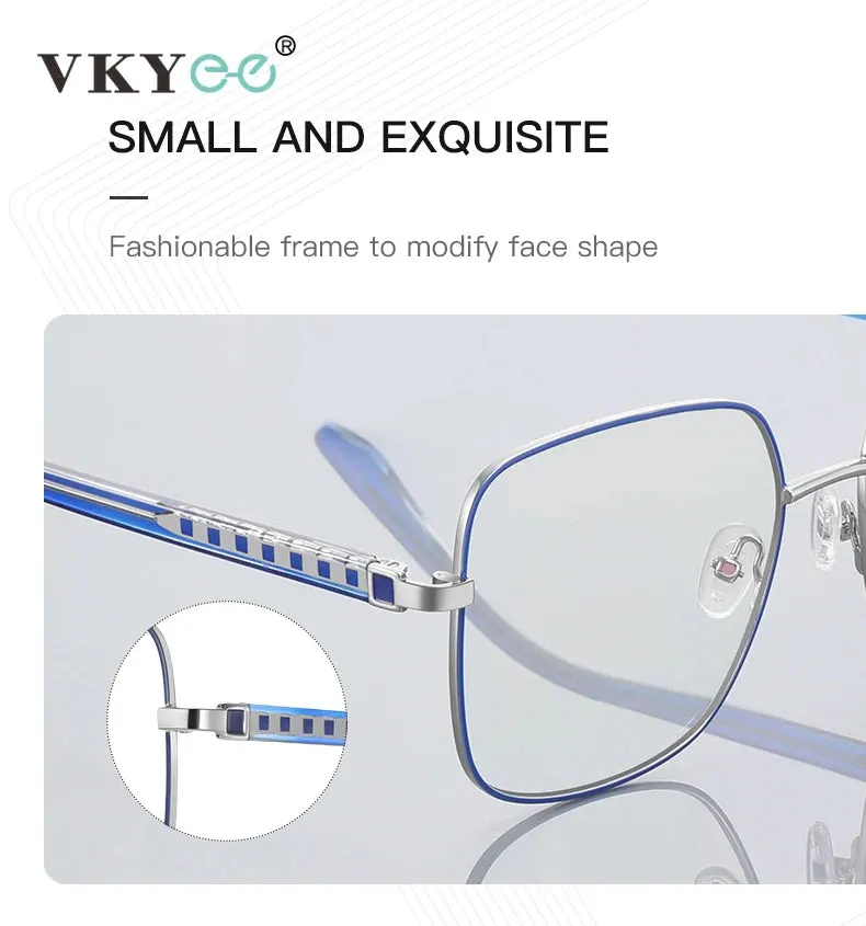 Vicky Women's Full Rim Large Square Alloy Reading Glasses 3064