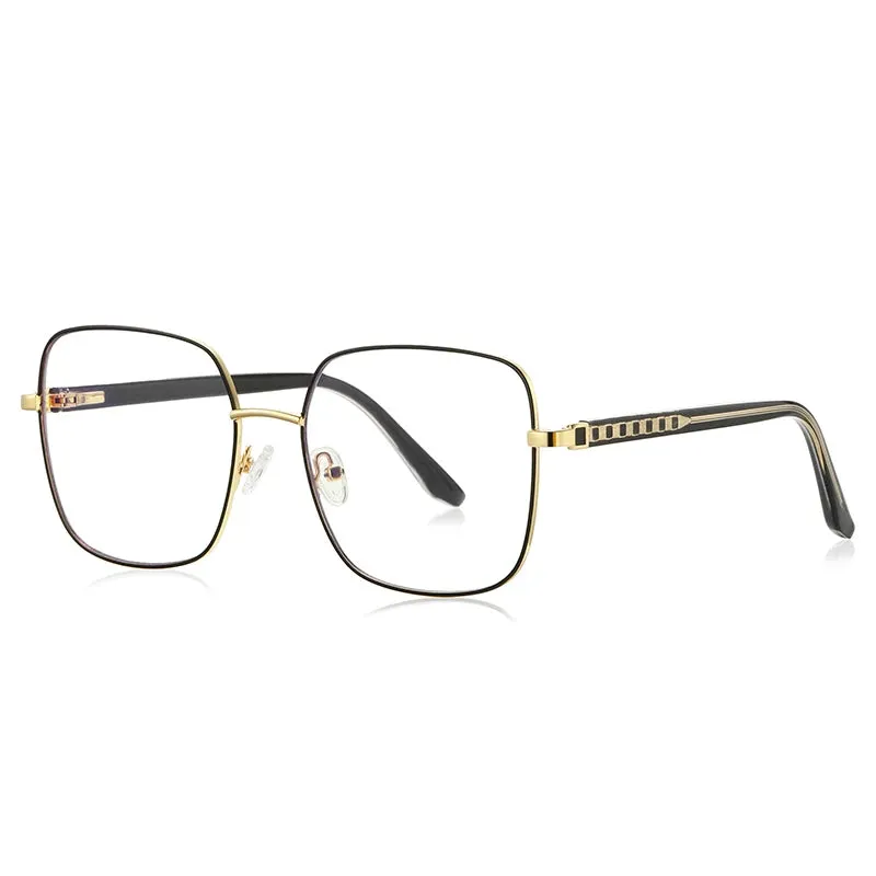 Vicky Women's Full Rim Large Square Alloy Reading Glasses 3064