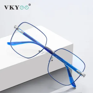Vicky Women's Full Rim Large Square Alloy Reading Glasses 3064