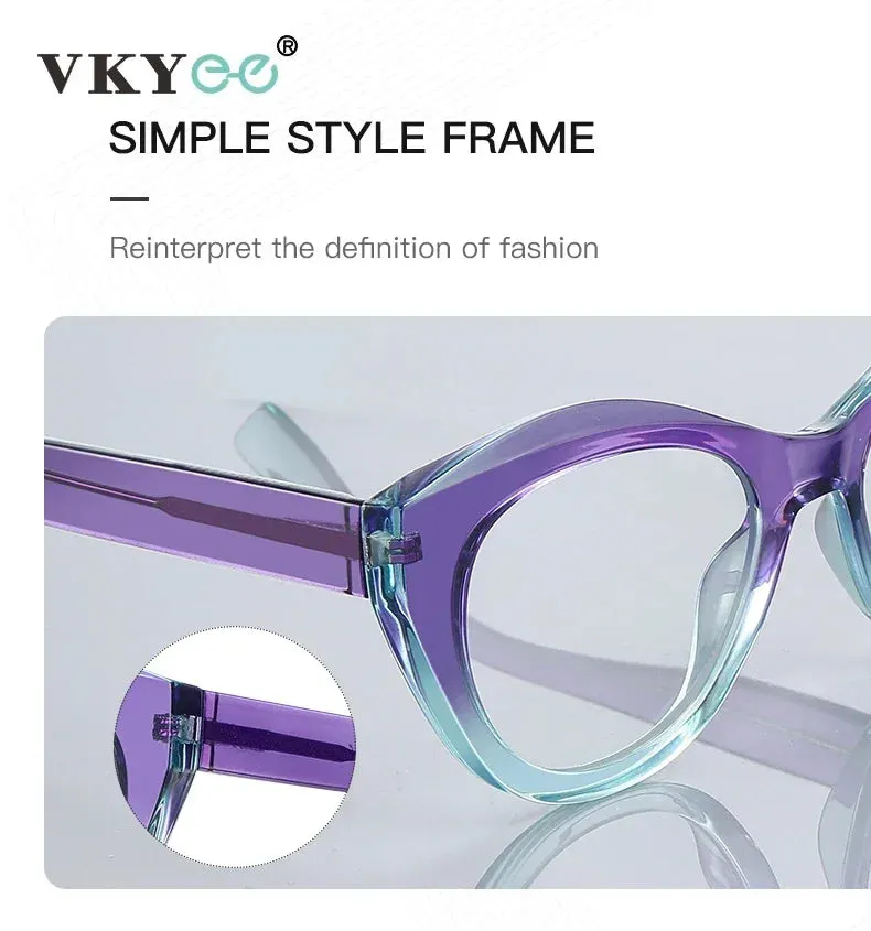 Vicky Women's Full Rim Oval Cat Eye Tr 90 Alloy Reading Glasses 2168
