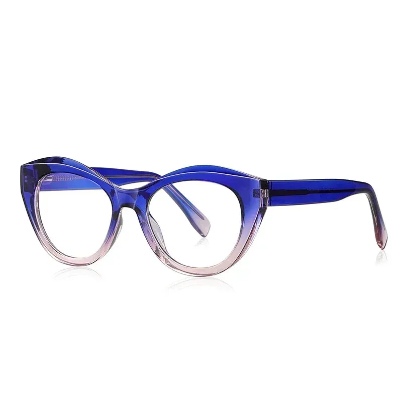 Vicky Women's Full Rim Oval Cat Eye Tr 90 Alloy Reading Glasses 2168
